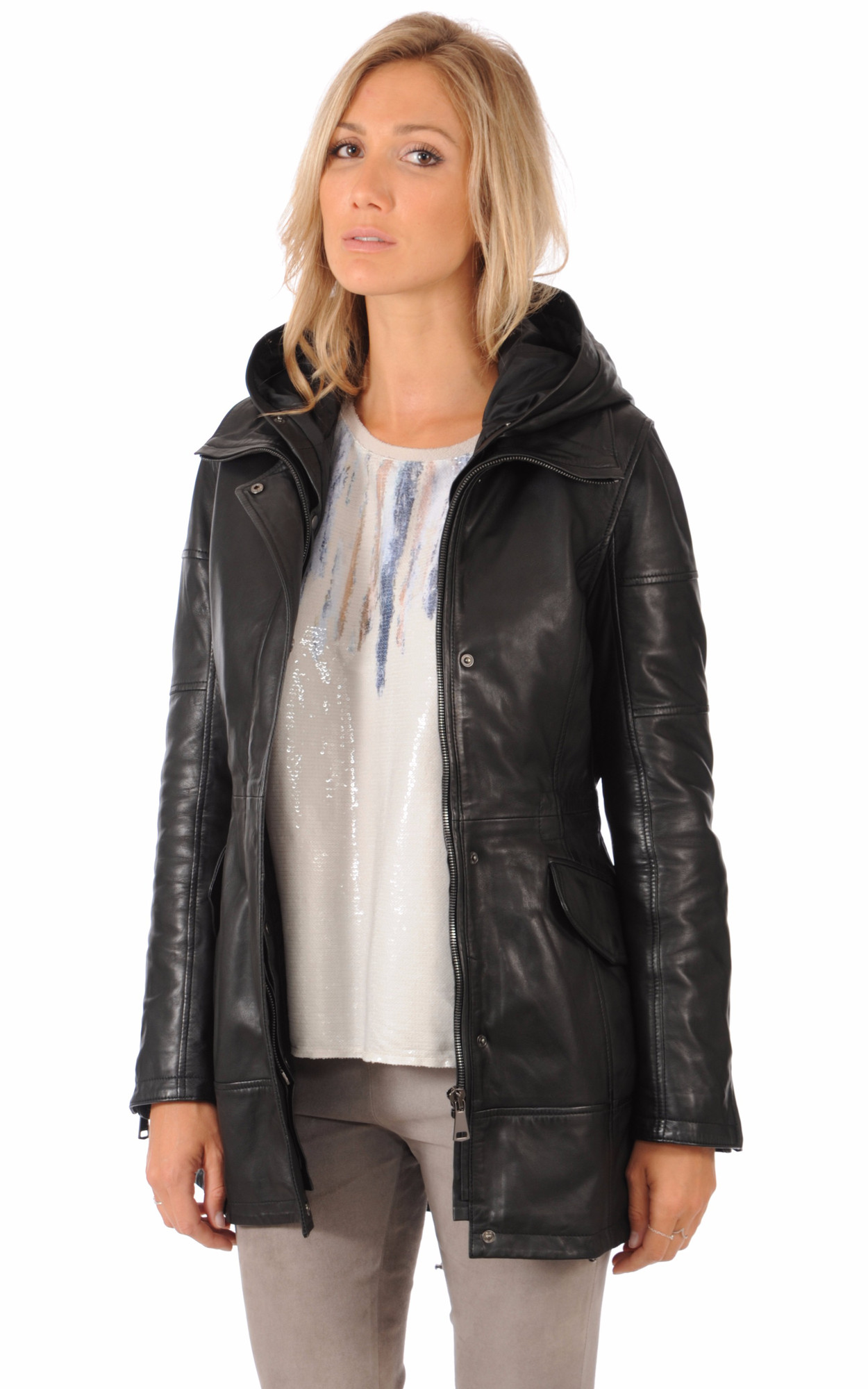 Style Cuir Parka Doudoune La Giorgio Canadienne Veste Femme TpCwqB