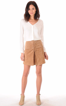 Jupe Cuir Velours Naturel 70s Jupe Cuir Velours Naturel 70s