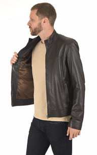 Blouson cuir homme marron La Canadienne La Canadienne Blousons Cuir Marron