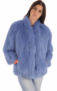 Veste Fourrure Renard Bleue Veste Fourrure Renard Bleue