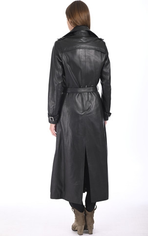 Maxi trench agneau noir