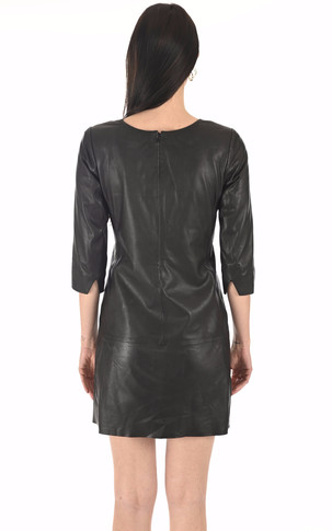 Robe cuir agneau noire