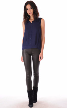 Pantalon Cuir Stretch Marron Pantalon Cuir Stretch Marron