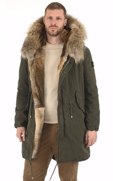 Parka army chic lapin et finraccoon