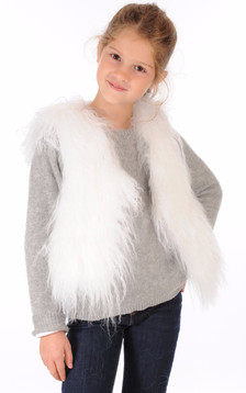Gilet Agneau du Tibet Blanc Enfant Gilet Agneau du Tibet Blanc Enfant