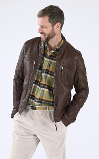 Blouson agneau marron clair