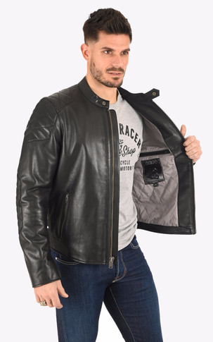 Blouson cuir Race noir