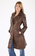 Trench cuir marron