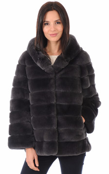 Veste à Capuche en Rex Femme Veste à Capuche en Rex Femme