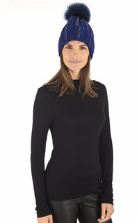 Bonnet en laine bleu