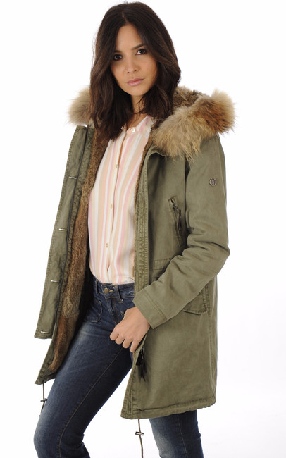 Parka Femme Toile et Fourrure Lapin Blonde n°8 - La ...