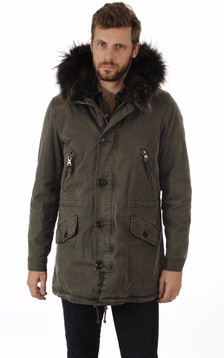 Parka Militaire Kaki Toile et Fourrure Parka Militaire Kaki Toile et Fourrure