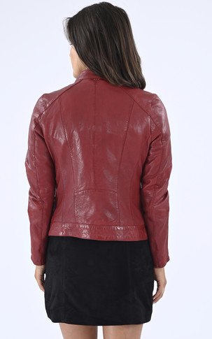 Blouson cuir Jolya rouge