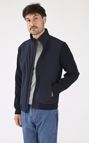 Gilet bi-matière bleu marine