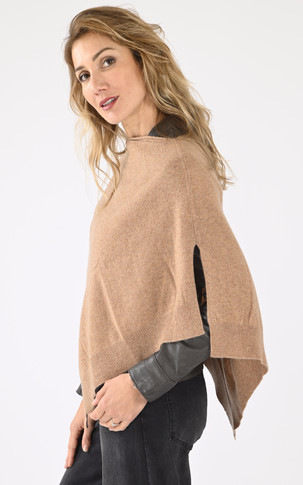 Poncho cachemire beige