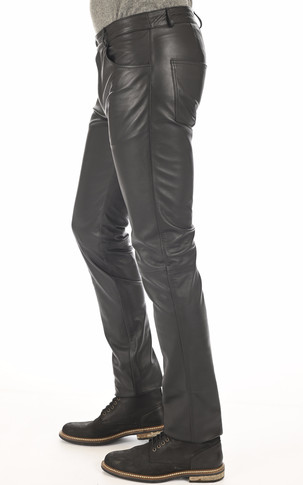 Pantalon cuir agneau noir