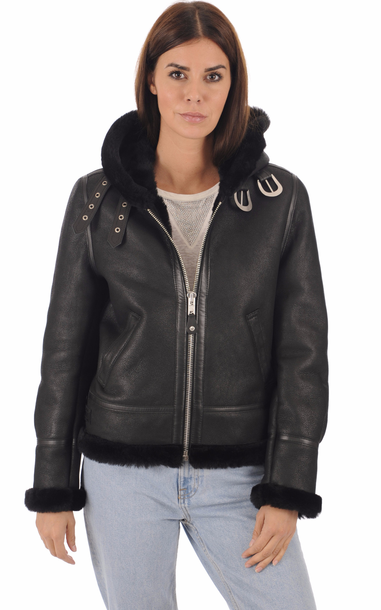 Veste aviateur mouton femme hot sale