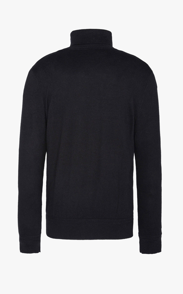 Pull col roulé noir Schott