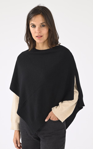 Poncho cachemire noir