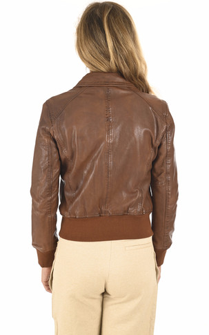 Blouson Girl agneau marron