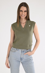 Pull sans manches Saonne vert