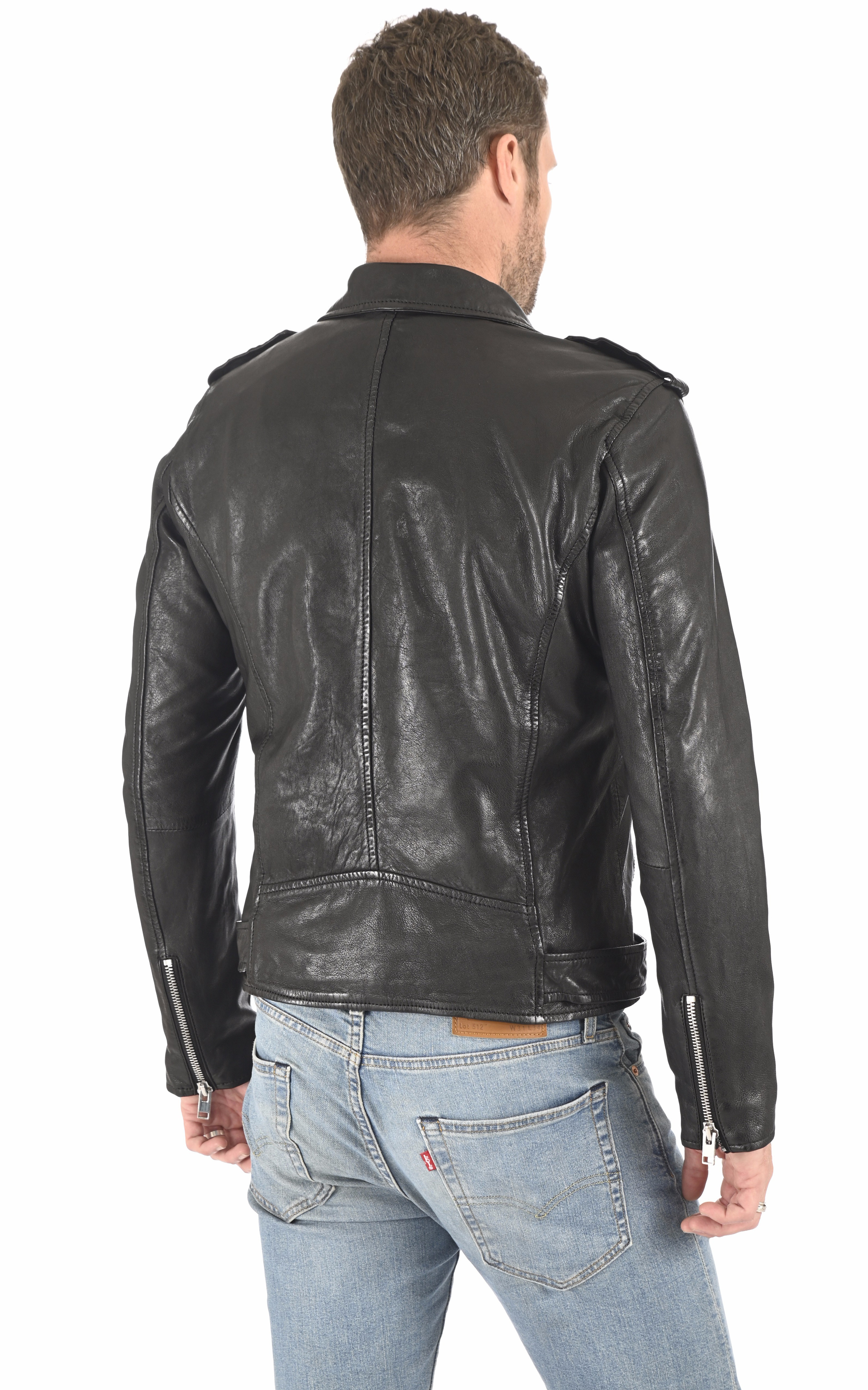 Blouson Lorenzo agneau noir Serge Pariente