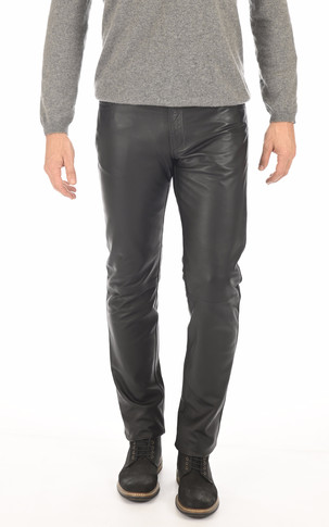 Pantalon cuir agneau noir