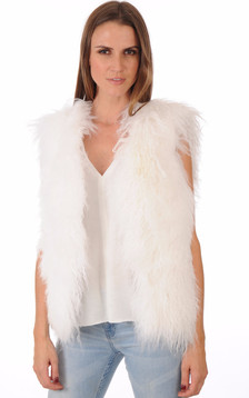 Gilet Agneau du Tibet Blanc Femme Gilet Agneau du Tibet Blanc Femme
