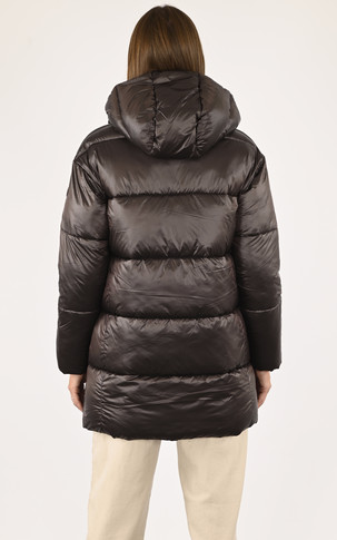 Doudoune mi-longue marron