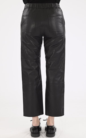 Pantalon large Sarah agneau noir