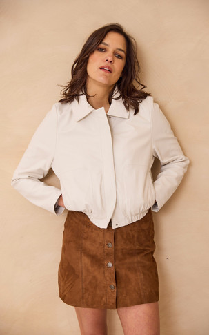 Blouson court Odessa blanc cassé