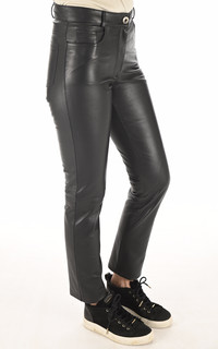 Jean Slim Cuir Noir Femme La Canadienne La Canadienne Pantalon Short Cuir Noir