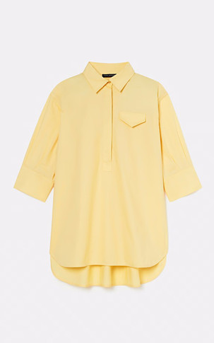 Chemise manches courtes oversize jaune