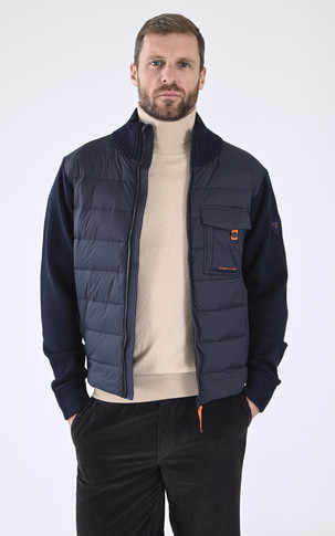 Gilet bi matière Laurenzo bleu marine