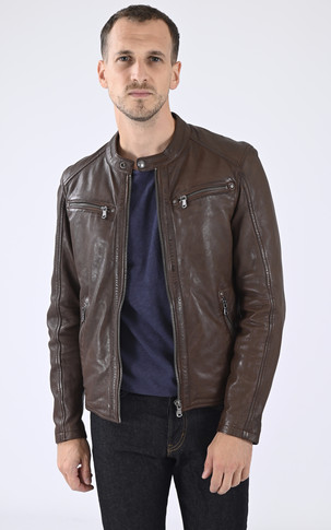 Blouson cuir Gafino Bison