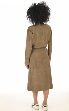 Robe velours Azza taupe
