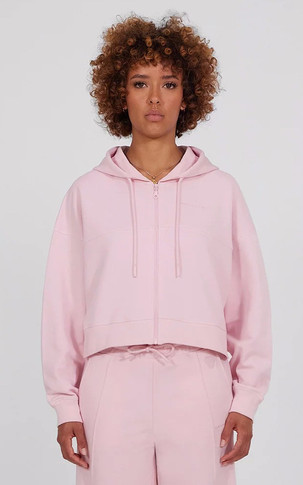 Sweat zippé coton Amina rose