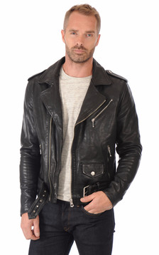 Blouson Perf Noir Cuir Végétal Blouson Perf Noir Cuir Végétal