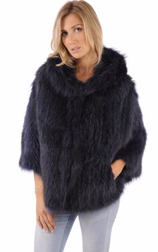 Cape Fourrure de Raccoon Bleue Cape Fourrure de Raccoon Bleue