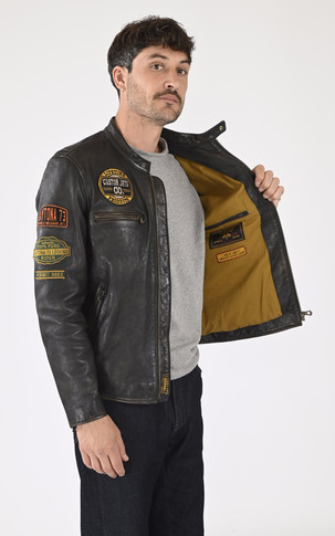 Blouson moto vintage Martinez noir