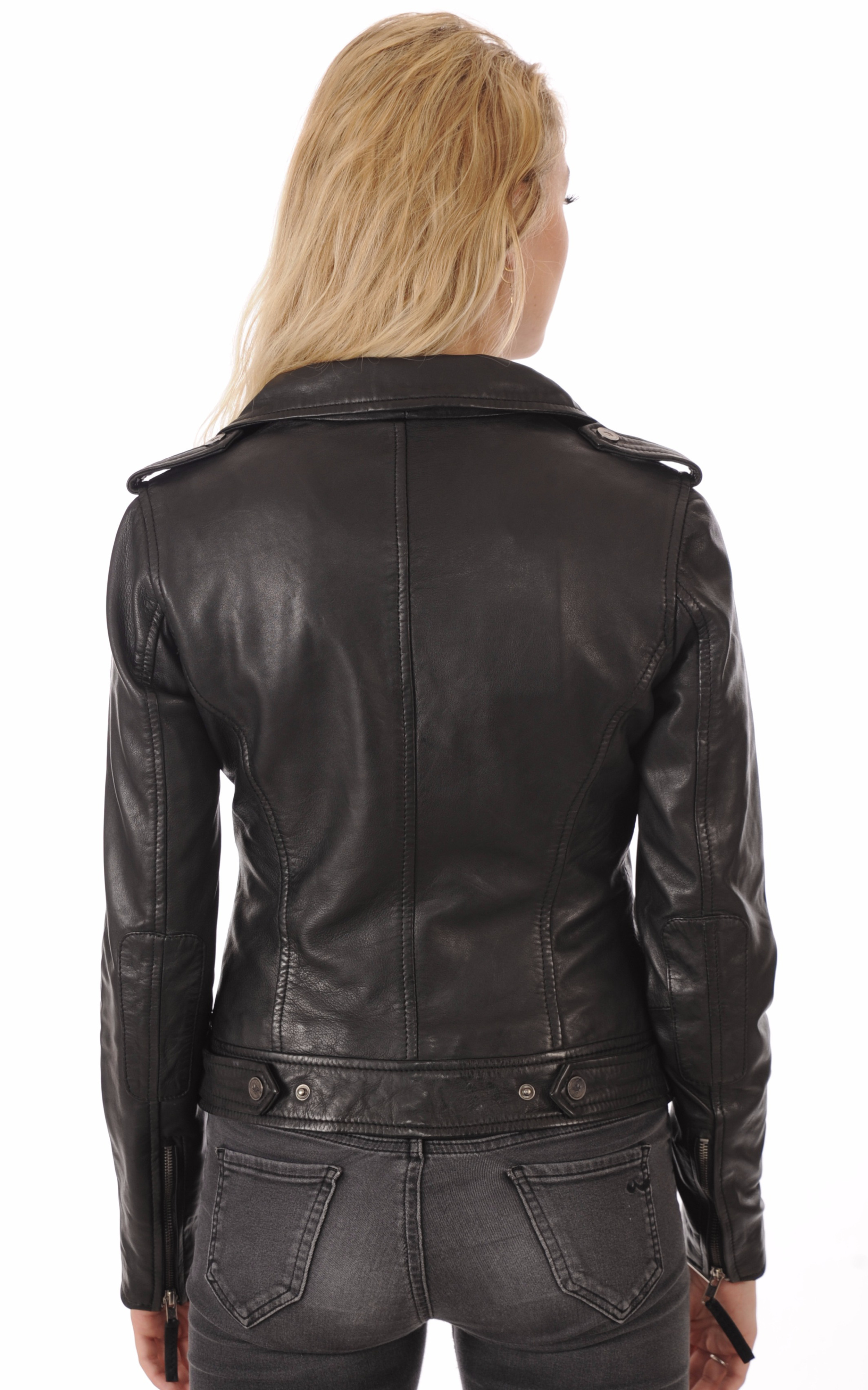 Perfecto Cuir Agneau Noir Femme La Canadienne La Canadienne Blouson Cuir Noir 9484