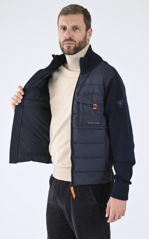 Gilet bi matière Laurenzo bleu marine