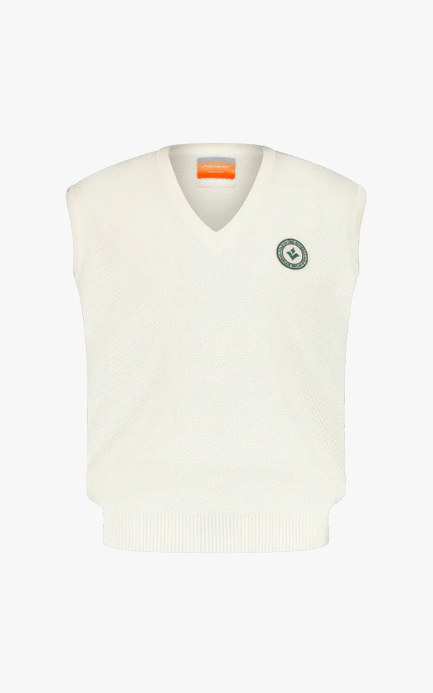 Pull sans manches coton écru Rivieras