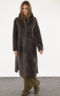 Long best sale manteau marron