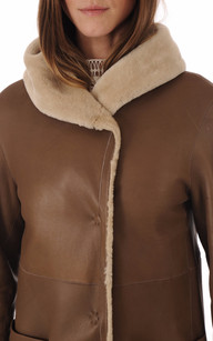 Peau lainée mérinos caramel La Canadienne La Canadienne Manteaux cuir et peau lainée pour femme | La Canadienne
