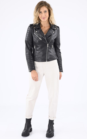 Blouson cuir Hipster Girl Noir