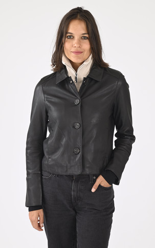 Veste cuir Leslie noire