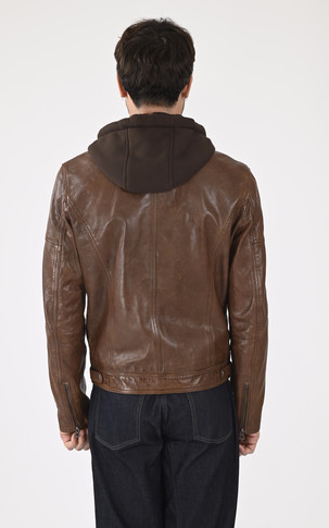 Blouson Bishop Cuir Avec Capuche