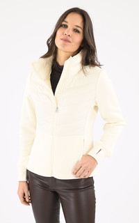 Veste bi-matière Annick crème
