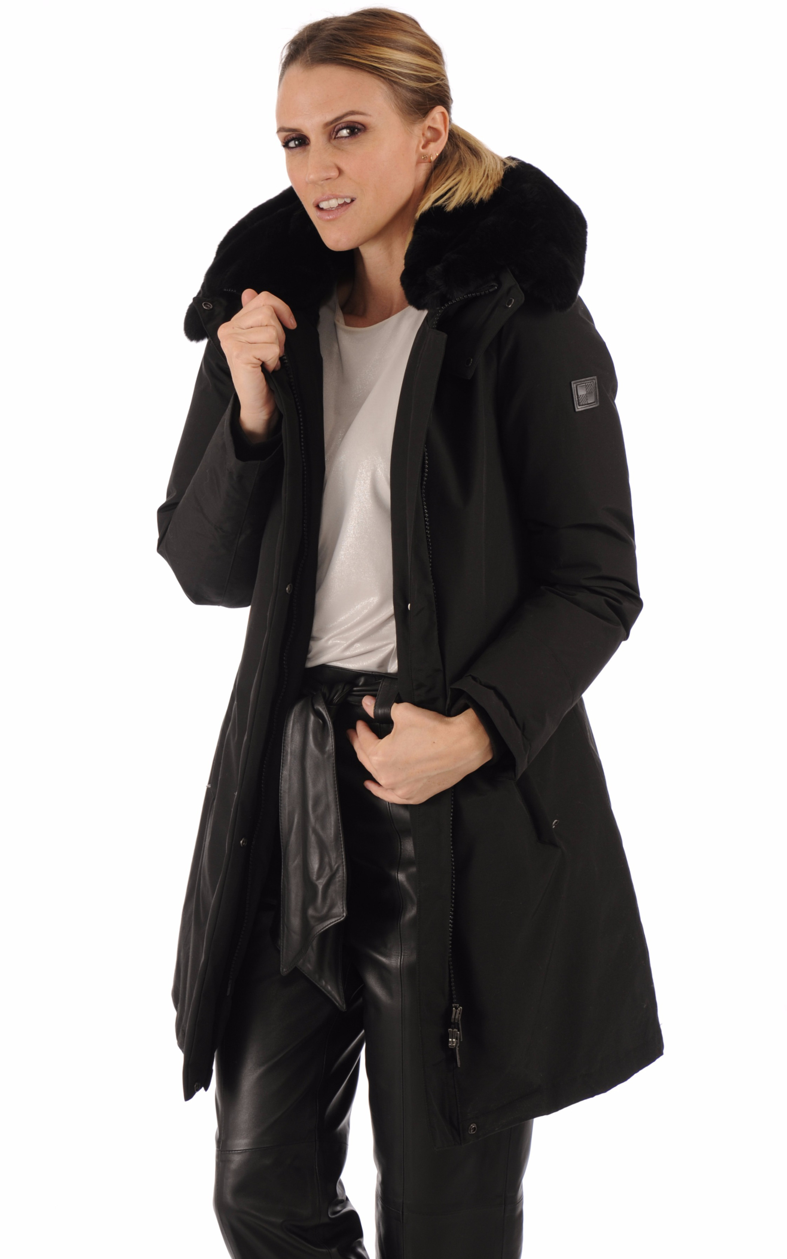 Parka W S Bow Bridge Woolrich La Canadienne Doudoune Textile Noir Parka W S Bow Bridge Woolrich La Canadienne Doudoune Textile Noir